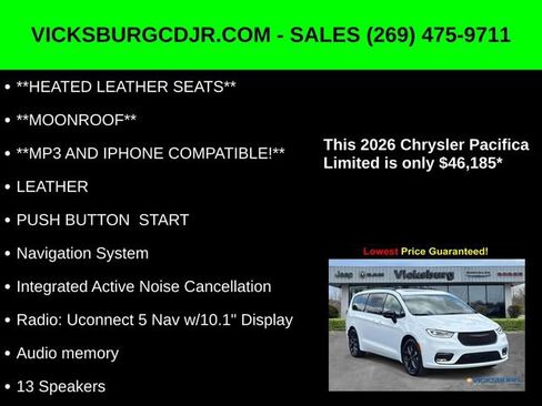 New 2026 Chrysler Pacifica Limited w/ S Appearance Package image 11