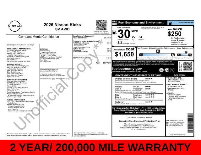 Used 2026 Nissan Kicks SV w/ Cold Weather Package AWD/4WD image 9