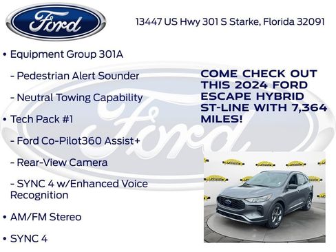 Certified 2024 Ford Escape ST-Line w/ Equipment Group 301A FWD image 22
