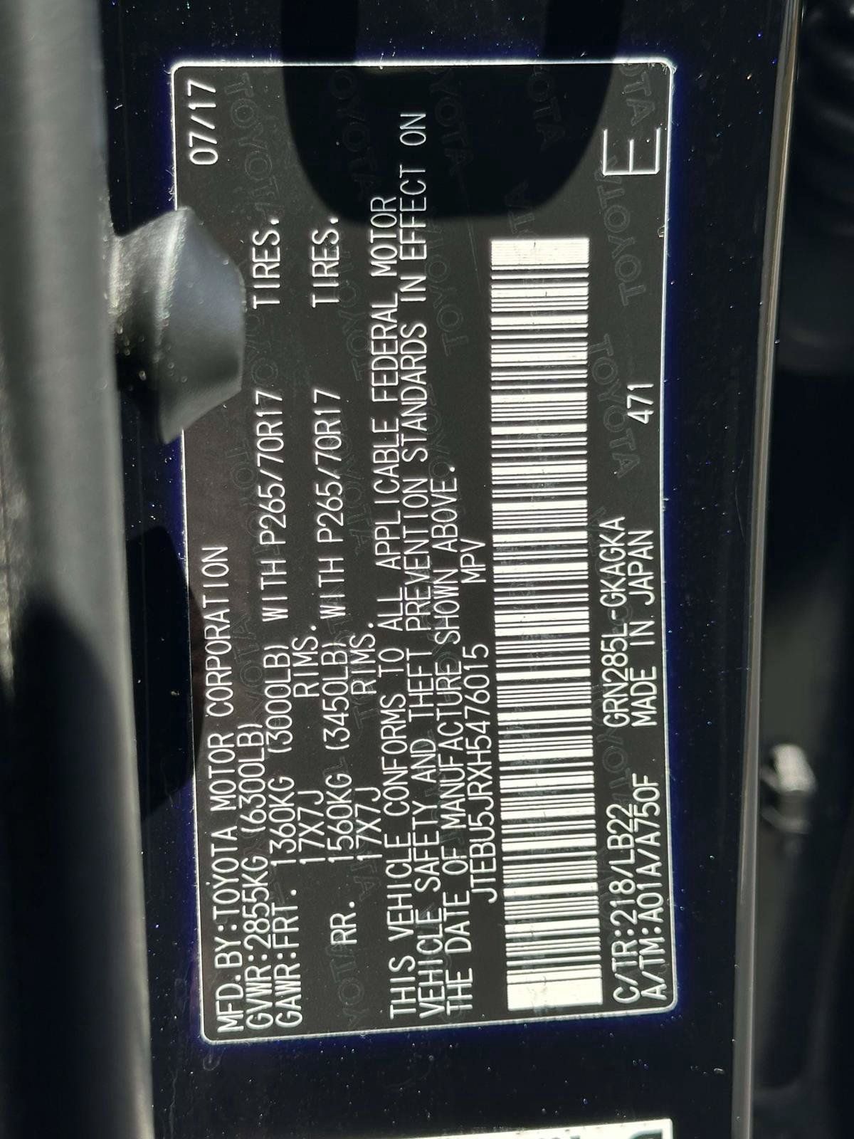 Used 2017 Toyota 4Runner SR5 Premium AWD/4WD image 29