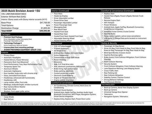 Certified 2025 Buick Envision Avenir AWD/4WD image 48