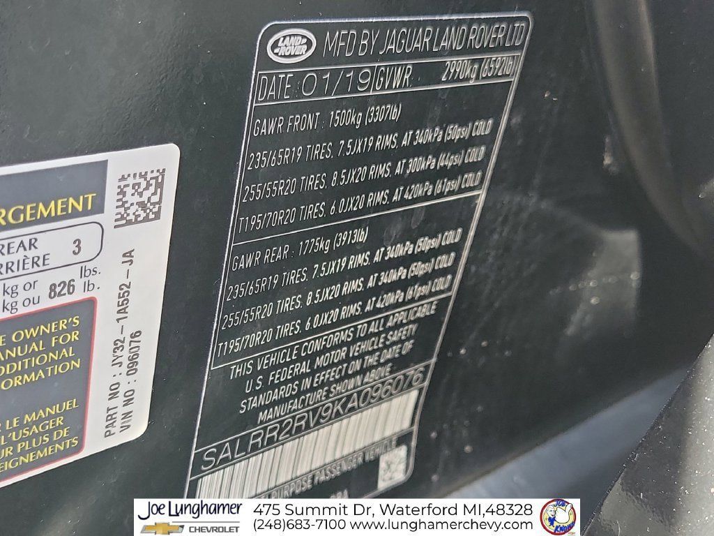 Used 2019 Land Rover Discovery HSE AWD/4WD image 35
