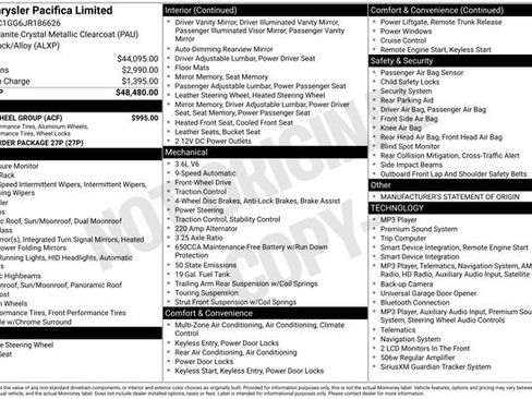 Used 2018 Chrysler Pacifica Limited w/ Tire & Wheel Group FWD image 42