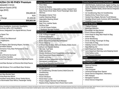 Certified 2024 MAZDA CX-90 Plug-In Hybrid w/ Premium Pkg image 4