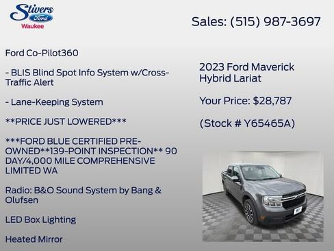 Certified 2023 Ford Maverick Lariat w/ Lariat Luxury Package FWD image 22