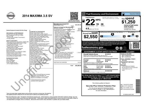 Used 2014 Nissan Maxima 3.5 SV w/ Premium Package FWD image 6