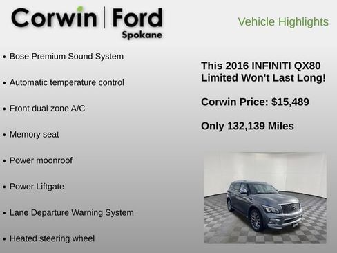 Used 2016 INFINITI QX80 Limited image 6