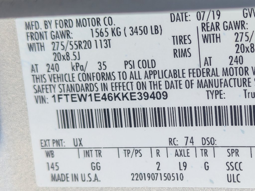 Used 2019 Ford F150 XL w/ Equipment Group 101A Mid AWD/4WD image 34