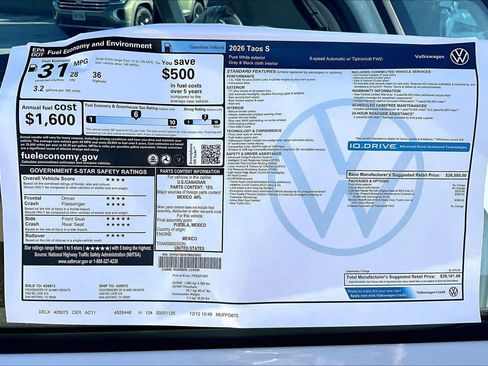 New 2026 Volkswagen Taos S image 19