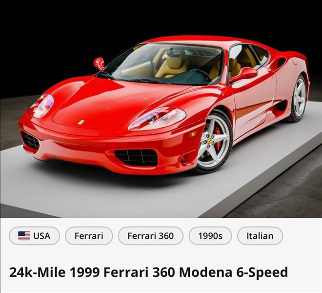 Used 1999 Ferrari 360 Modena RWD image 2