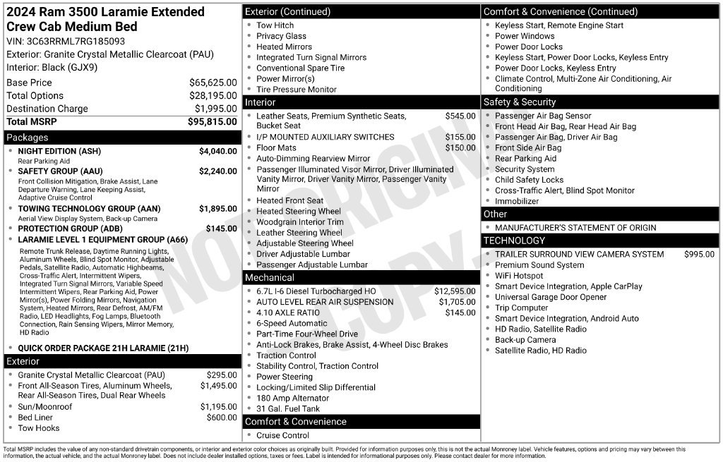 Used 2024 RAM 3500 Laramie w/ Night Edition AWD/4WD image 5