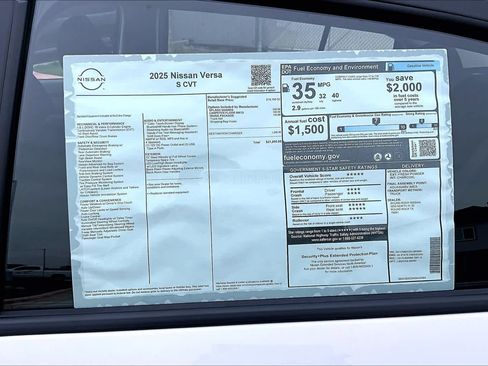 New 2025 Nissan Versa S w/ Trunk Package image 19