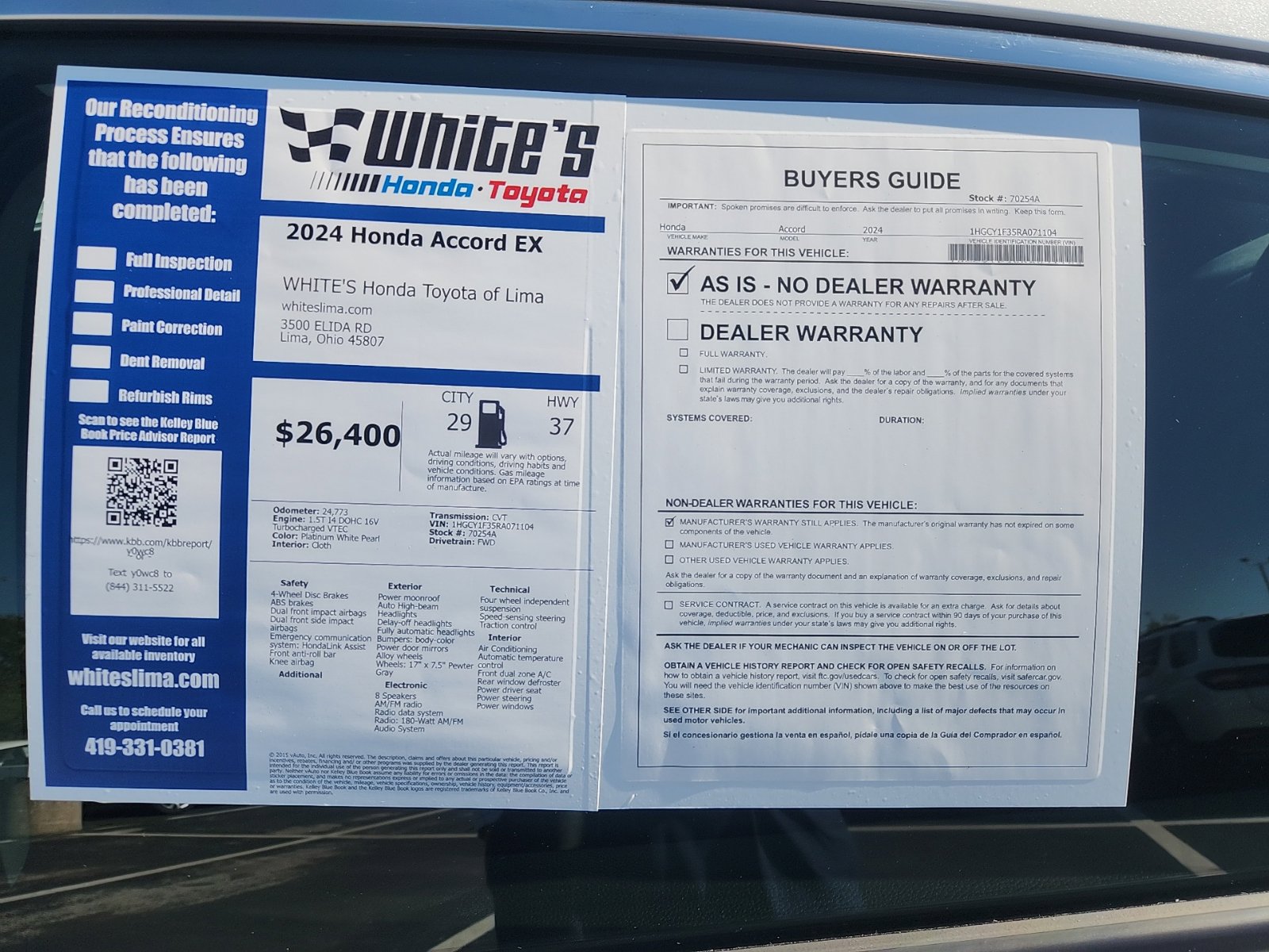 Used 2024 Honda Accord EX image 13