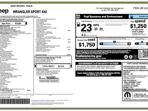 Used 2020 Jeep Wrangler Sport image 12