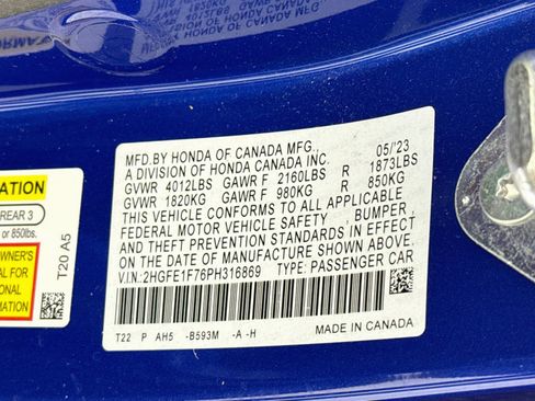 Certified 2023 Honda Civic EX image 30