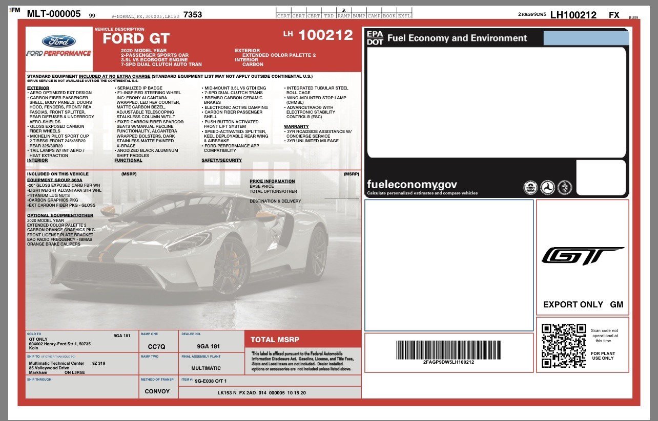 Used 2020 Ford GT Carbon Series RWD image 67