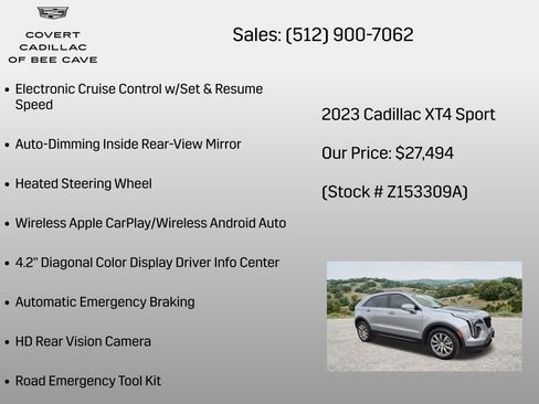 Certified 2023 Cadillac XT4 Sport FWD image 31