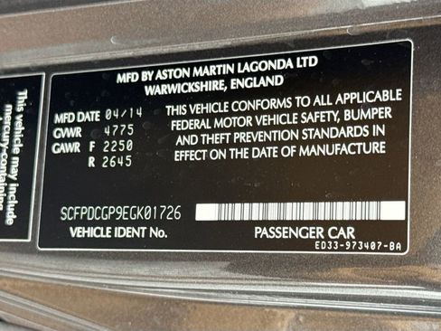 Used 2014 Aston Martin Vanquish Volante image 39