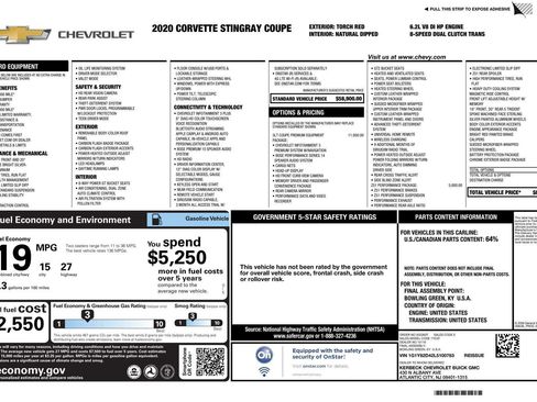 Used 2020 Chevrolet Corvette Stingray Premium Cpe w/ 3LT Preferred Equipment Group image 51