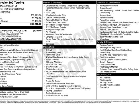 Used 2021 Chrysler 300 Touring w/ Chrome Appearance Package RWD image 30