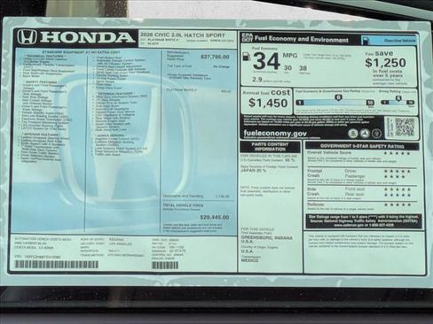 New 2026 Honda Civic Sport image 17