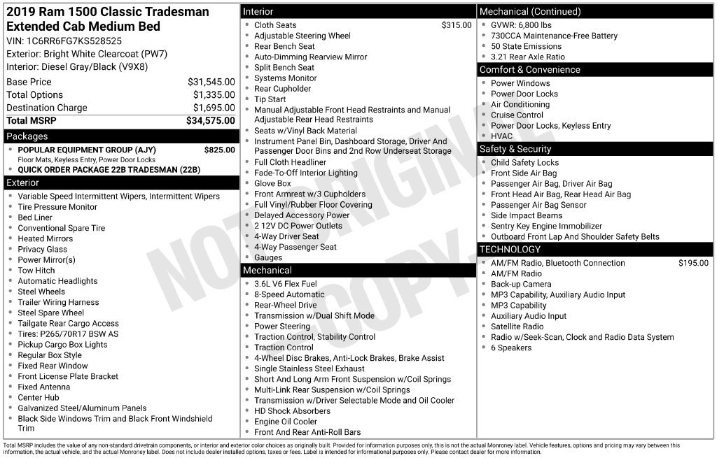 Used 2019 RAM 1500 Tradesman w/ Popular Equipment Group RWD image 10