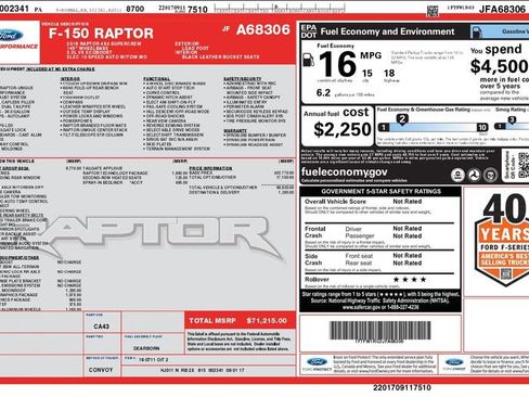 Used 2018 Ford F150 Raptor w/ Equipment Group 802A Luxury image 8