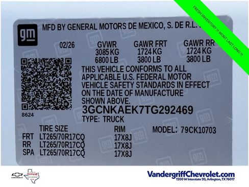 New 2026 Chevrolet Silverado 1500 W/T w/ WT Safety Package AWD/4WD image 23