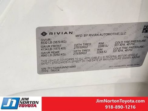 Used 2022 Rivian R1T Adventure AWD/4WD image 32