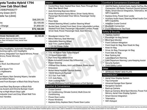 Used 2023 Toyota Tundra 1794 Edition w/ TRD Off-Road Package AWD/4WD image 48