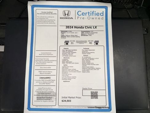 Used 2024 Honda Civic LX image 13
