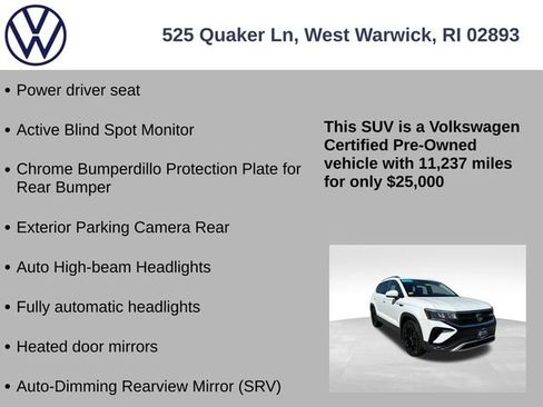 Certified 2023 Volkswagen Taos SE w/ Panoramic Sunroof Package AWD/4WD image 13