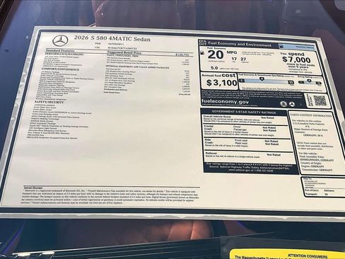 New 2026 Mercedes-Benz S 580 4MATIC Sedan image 18