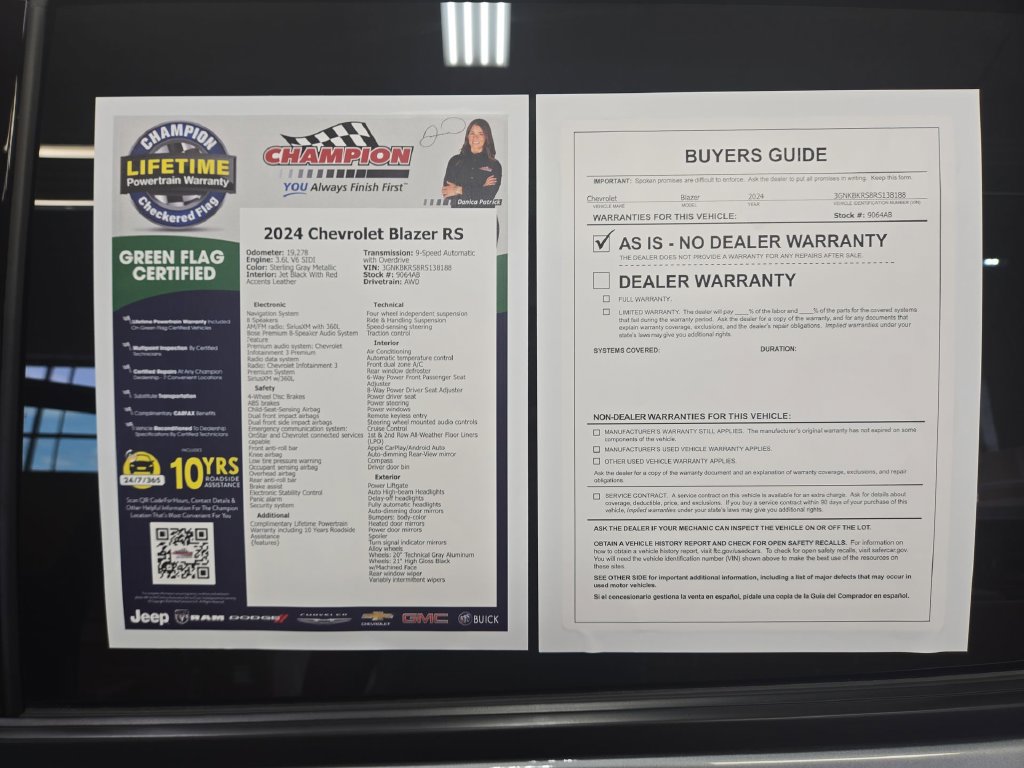 Certified 2024 Chevrolet Blazer RS w/ LPO, Floor Liner Package AWD/4WD image 43