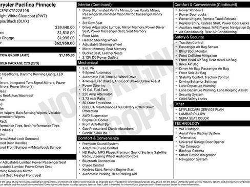 New 2026 Chrysler Pacifica Pinnacle w/ Trailer Tow Group AWD/4WD image 36