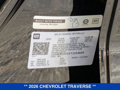 New 2026 Chevrolet Traverse LT w/ Sun and Wheel Package image 43
