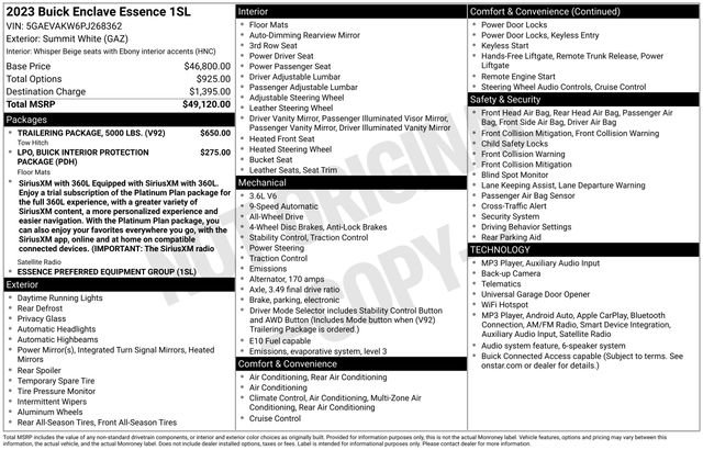 Used 2023 Buick Enclave Essence w/ Trailering Package, 5000 lbs. AWD/4WD image 5