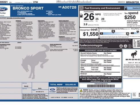 Used 2021 Ford Bronco Sport Outer Banks AWD/4WD image 14