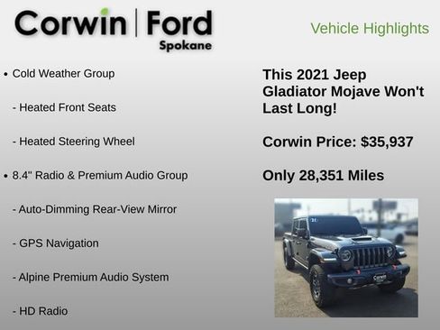 Used 2021 Jeep Gladiator Mojave AWD/4WD image 6