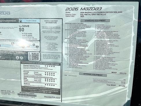 New 2026 MAZDA MAZDA3 Carbon image 12