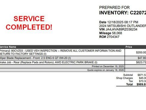 Used 2024 Mitsubishi Outlander SE image 52