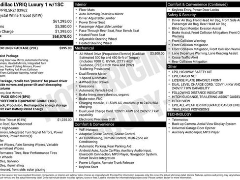 Certified 2024 Cadillac Lyriq Luxury w/ LPO, Floor Liner Package image 35