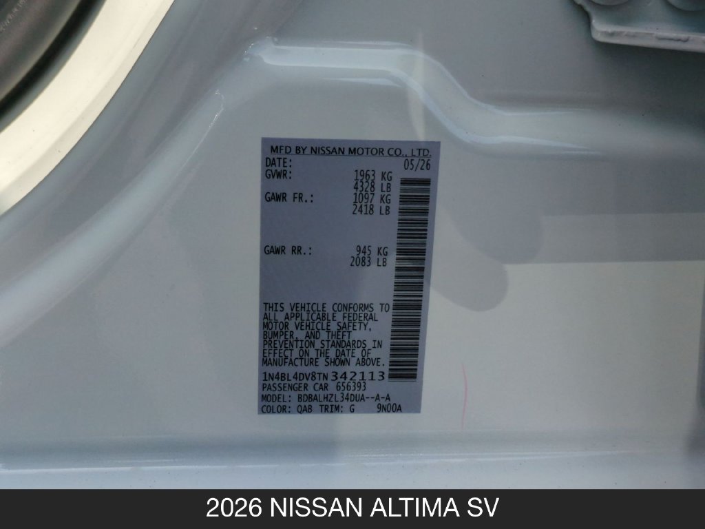 New 2026 Nissan Altima 2.5 SV FWD image 24