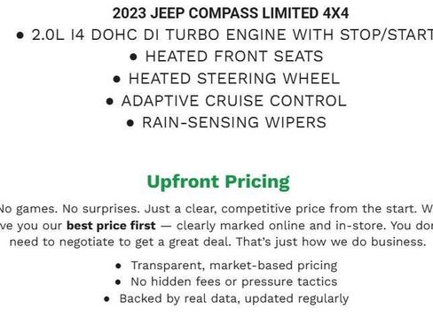Used 2023 Jeep Compass Limited w/ Elite Group AWD/4WD image 2