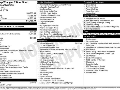 New 2026 Jeep Wrangler Sport AWD/4WD image 29