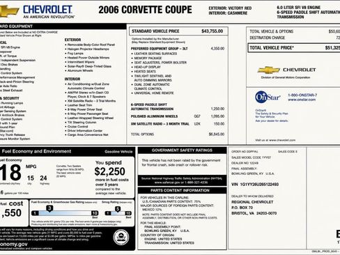 Used 2006 Chevrolet Corvette Coupe w/ Preferred Equipment Group RWD image 11