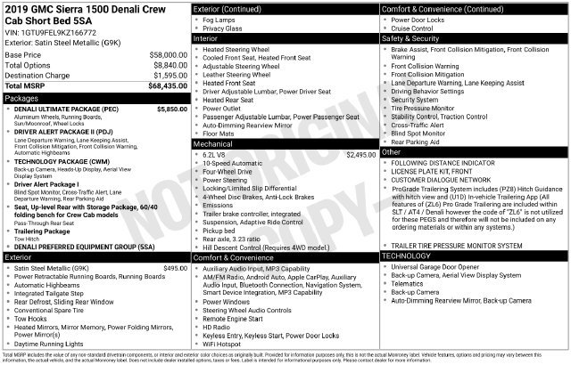 Used 2019 GMC Sierra 1500 Denali w/ Denali Ultimate Package AWD/4WD image 40
