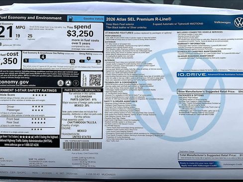 New 2026 Volkswagen Atlas SEL Premium R-Line image 19