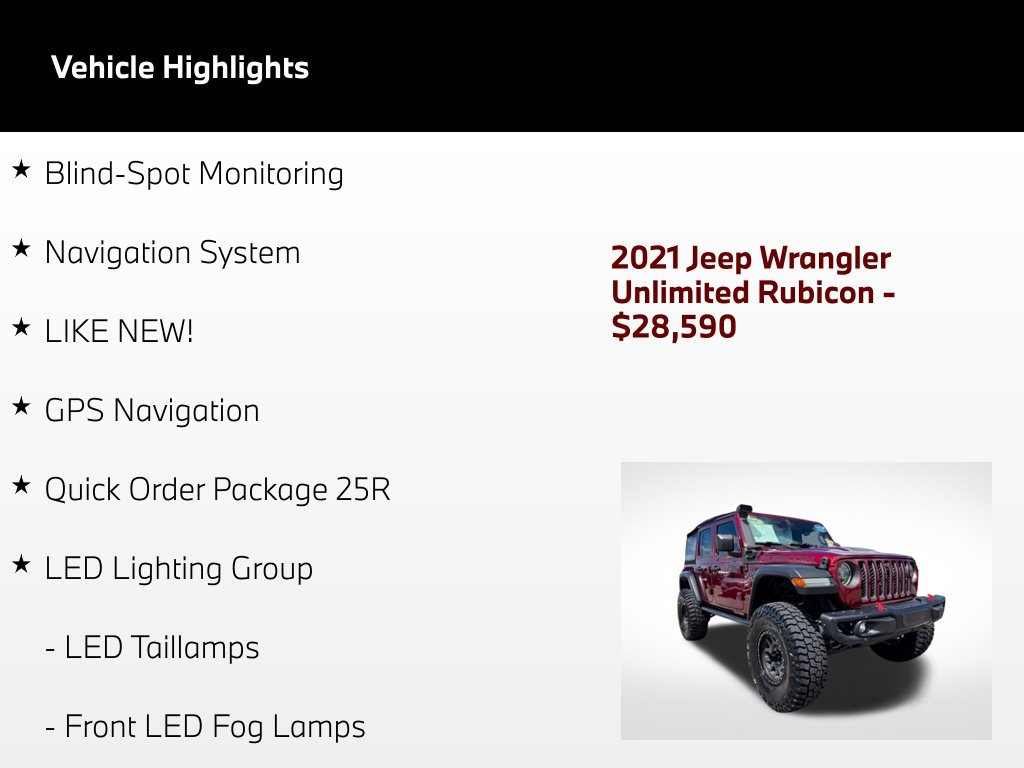 Used 2021 Jeep Wrangler Unlimited Rubicon AWD/4WD image 58
