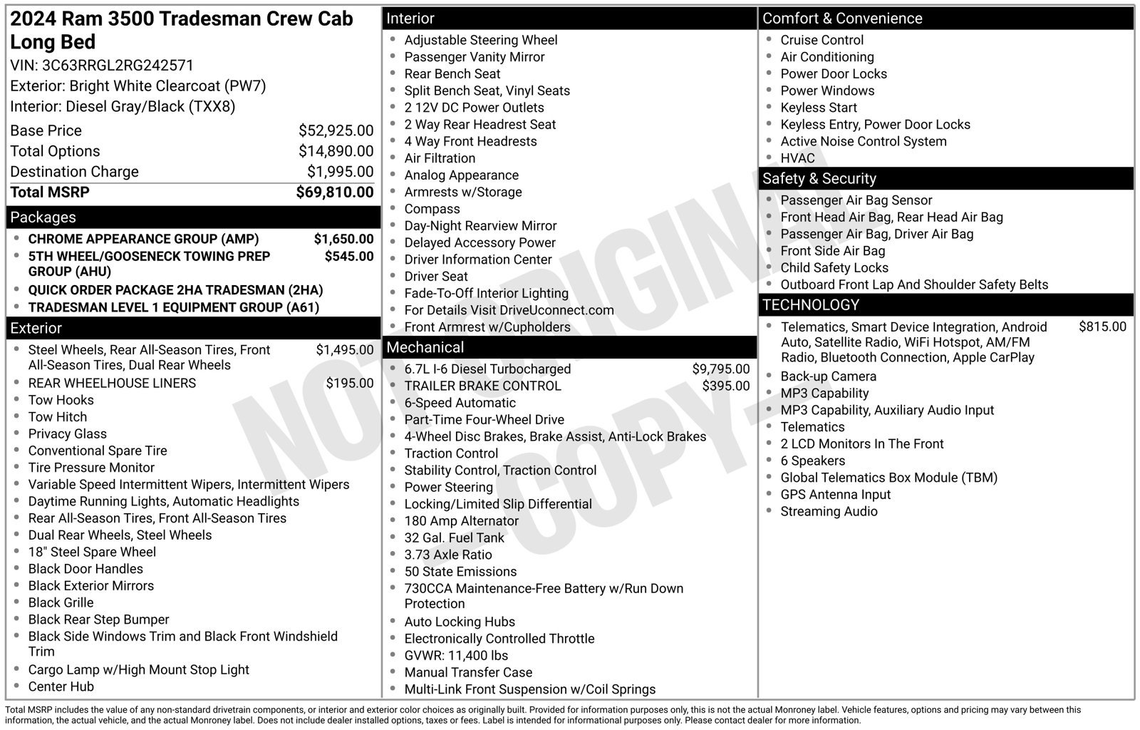 Used 2024 RAM 3500 Tradesman w/ Chrome Appearance Group AWD/4WD image 5